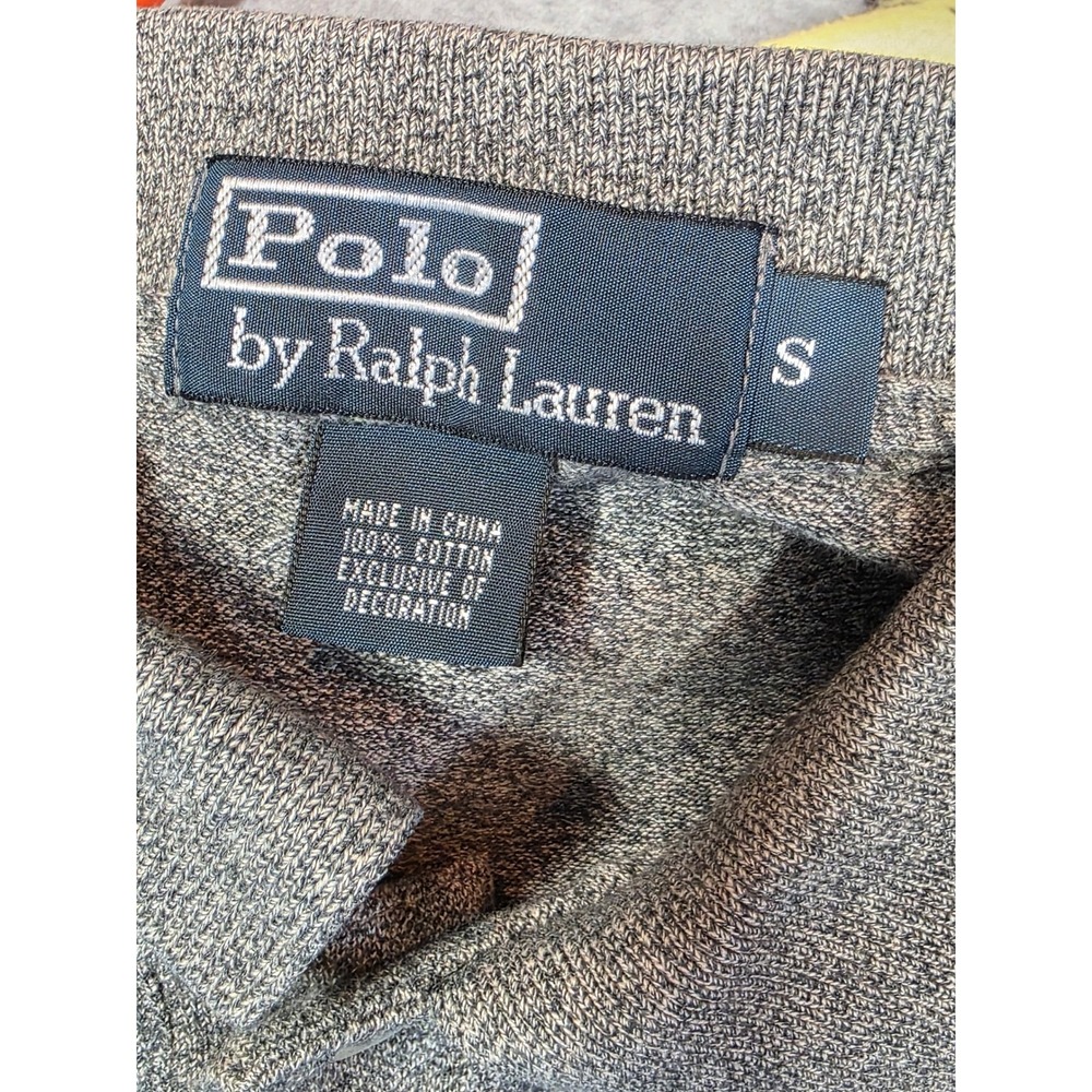Polo Ralph Lauren Mens Grey Marl Long Sleeve Cotton Polo Shirt Size S - Picture 7 of 8